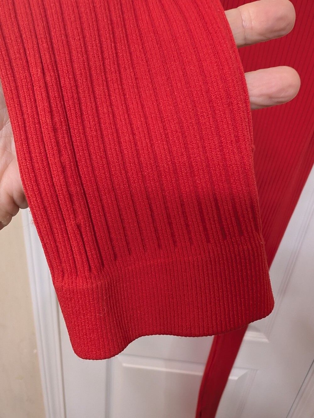 In Motion Ribbed Red One Piece Jumpsuit - Picture 6 of 8